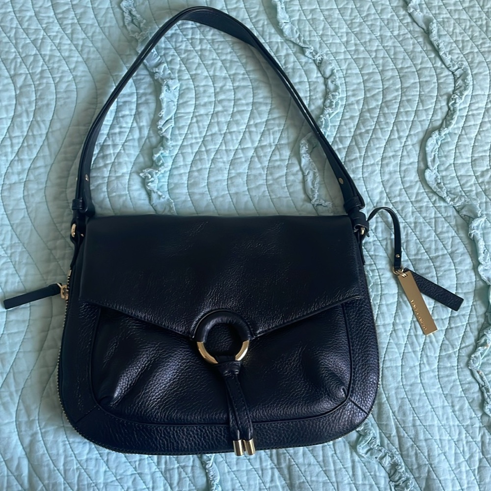 Vince Camuto black pebble leather shoulder bag/Crossbody bag EUC